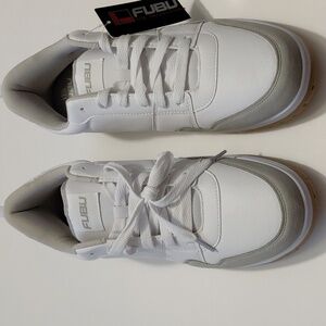 FUBU Men's White Half Court Lace Up  Sneakers - 11.5